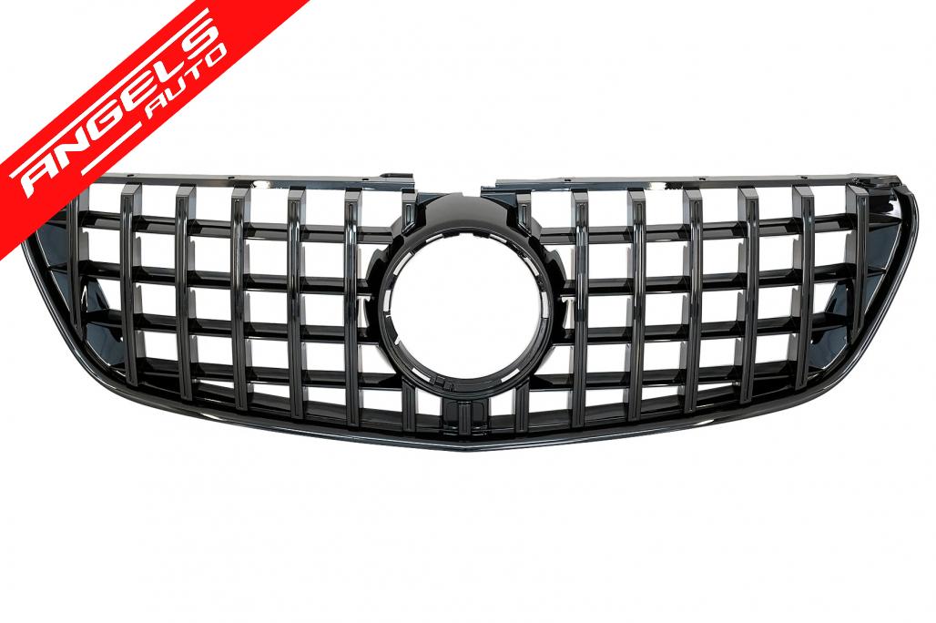 Grila compatibila cu Mercedes V-Class W447 (2014-03.2019)GT R Panamericana Look Black - imagine 2