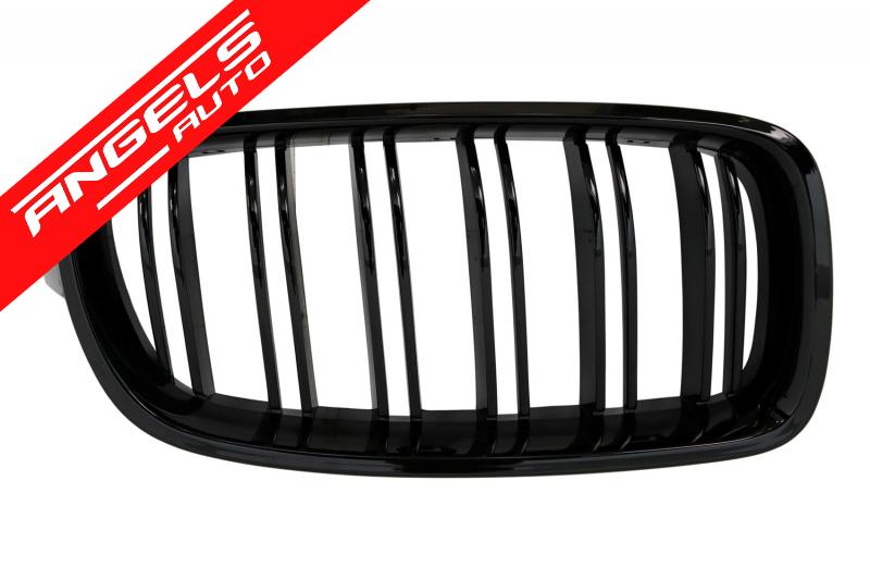 Grile Duble compatibile cu BMW Seria 3 F30 F31 (2011-up) M Look Piano Black - imagine 2