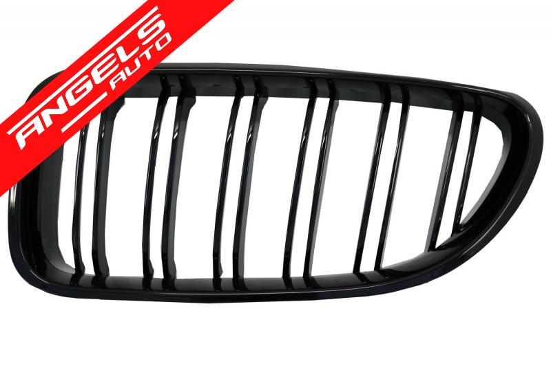Grile Duble compatibile cu BMW Seria 6 F06 F12 F13 (2012-2018) M6 Look Piano Black - imagine 3