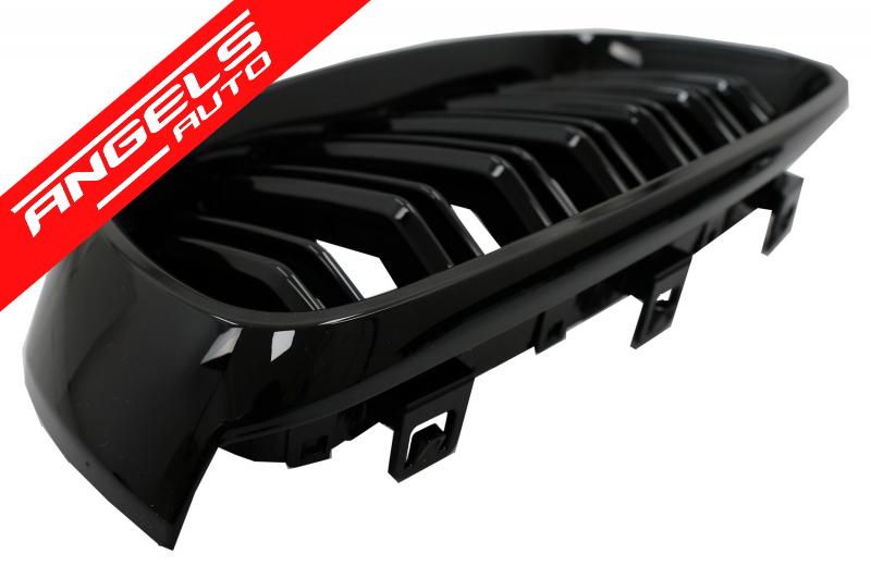 Grile Centrale Duble compatibile cu BMW Seria 3 F34 GT (2013-2020) M Look Piano Black - imagine 2