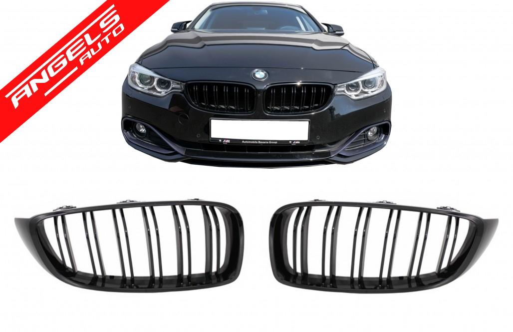 Grile Duble compatibile cu BMW Seria 4 F32 F33 F36 (2013-03.2019) M Look Piano Black - imagine 7