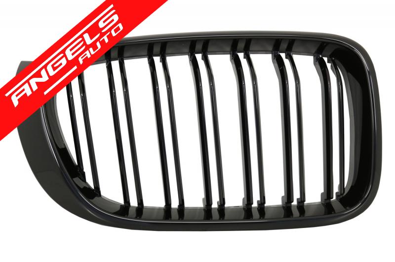 Grile duble compatibile cu BMW X3 F25 LCI (2014-2017) X4 F26 M Design Piano Black - imagine 2