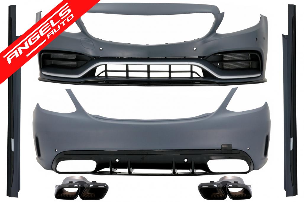 Pachet Exterior si Tobe compatibil cu Mercedes C-Class W205 Sedan (2014-2020) Look