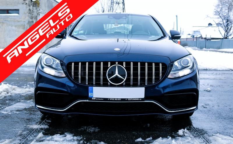 Grila compatibila cu Mercedes C-Class W205 S205 C205 (2014+) GT-R Panamericana Design - imagine 4