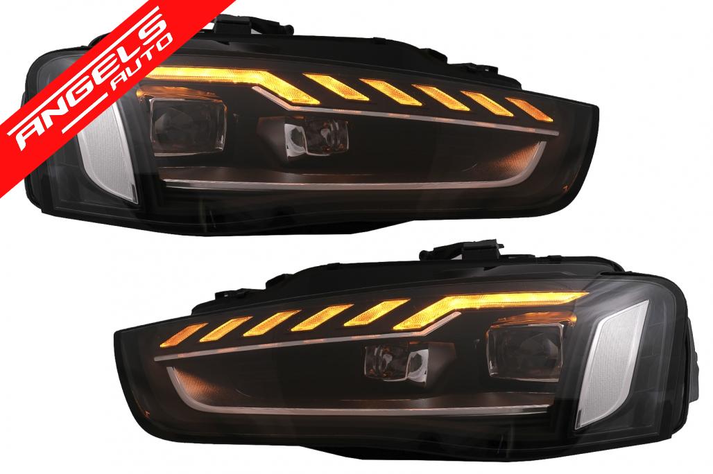 Faruri Full LED compatibile cu Audi A4 B8.5 (2012-2015) Negru Semnal Dinamic Look