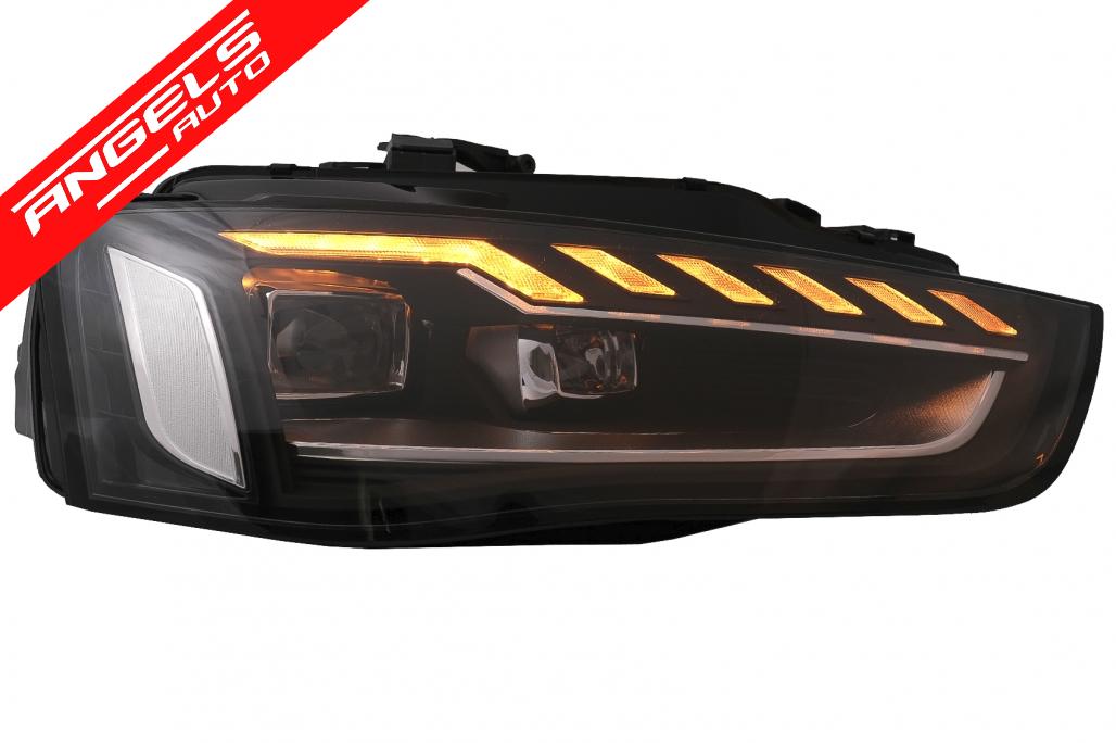 Faruri Full LED compatibile cu Audi A4 B8.5 (2012-2015) Negru Semnal Dinamic Look - imagine 2