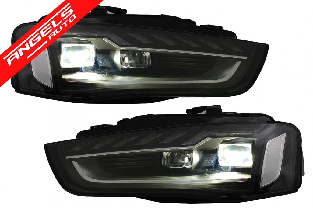 Faruri Full LED compatibile cu Audi A4 B8.5 (2012-2015) Negru Semnal Dinamic Look - imagine 3