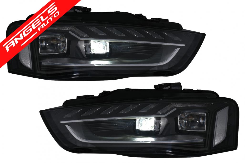 Faruri Full LED compatibile cu Audi A4 B8.5 (2012-2015) Negru Semnal Dinamic Look - imagine 4