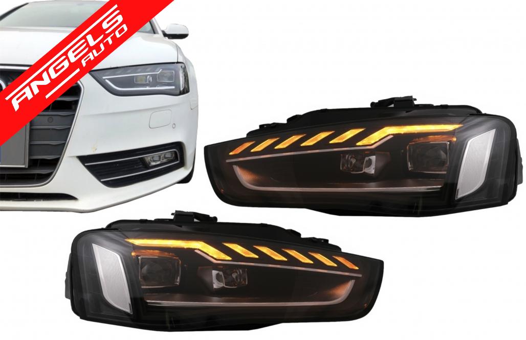 Faruri Full LED compatibile cu Audi A4 B8.5 (2012-2015) Negru Semnal Dinamic Look - imagine 8