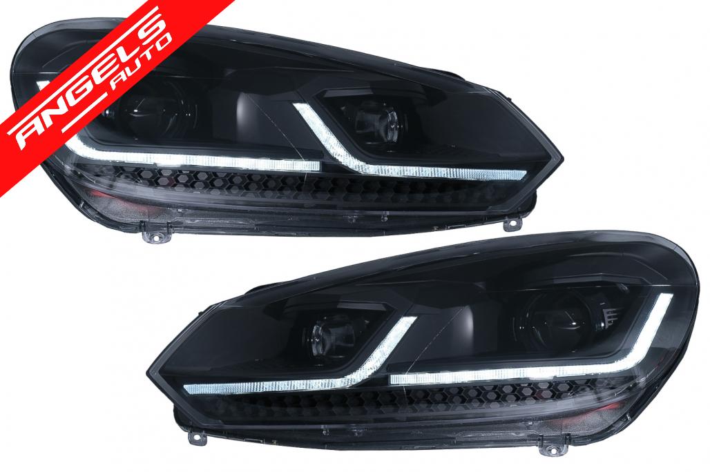 Faruri LED compatibile cu VW compatibile cu Golf 6 VI (2008-2013) Look Semnalizare Secventiala LHD