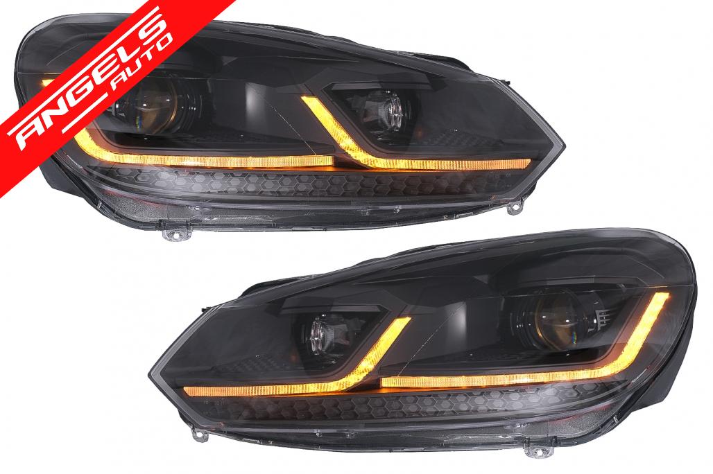 Faruri LED compatibile cu VW compatibile cu Golf 6 VI (2008-2013) Look Semnalizare Secventiala LHD - imagine 3