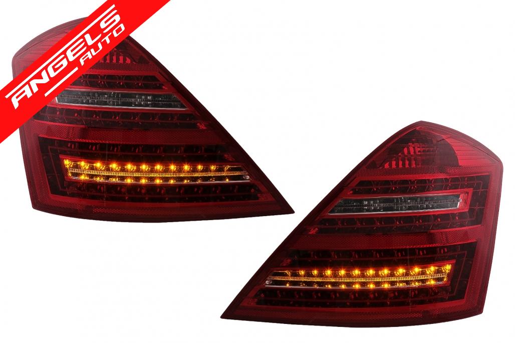 Stopuri LED compatibile cu Mercedes S-Class W221 (2005-up) Rosu Clar - imagine 2