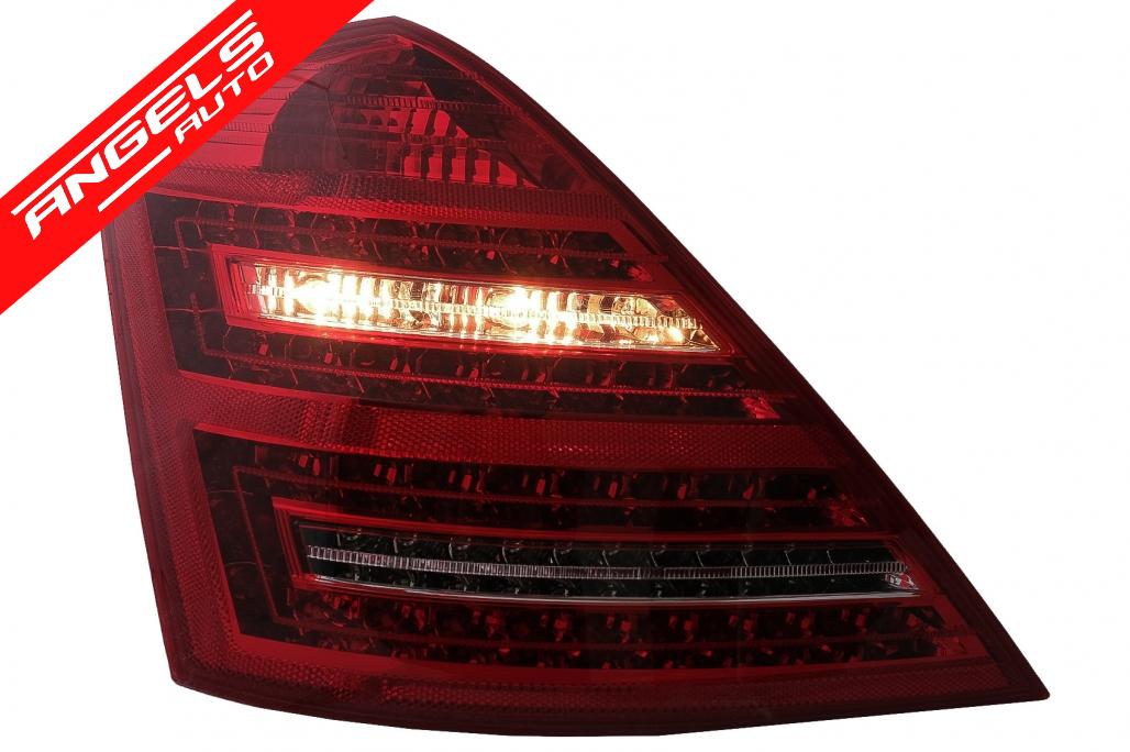 Stopuri LED compatibile cu Mercedes S-Class W221 (2005-up) Rosu Clar - imagine 3