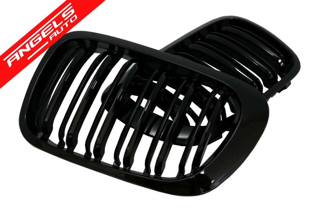 Grile Duble compatibile cu BMW Seria 3 E46 Coupe Cabrio (1999-2002) Negru Lucios - imagine 5
