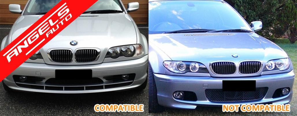 Grile Duble compatibile cu BMW Seria 3 E46 Coupe Cabrio (1999-2002) Negru Lucios - imagine 9