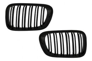 Grile Duble compatibile cu BMW Seria 3 E46 Coupe Cabrio (1999-2002) Negru Lucios
