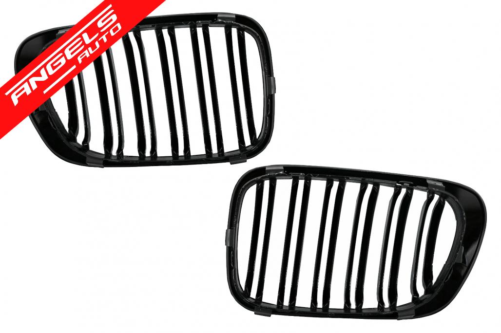 Grile Duble compatibile cu BMW Seria 3 E46 Coupe Cabrio (1999-2002) Negru Lucios - imagine 7