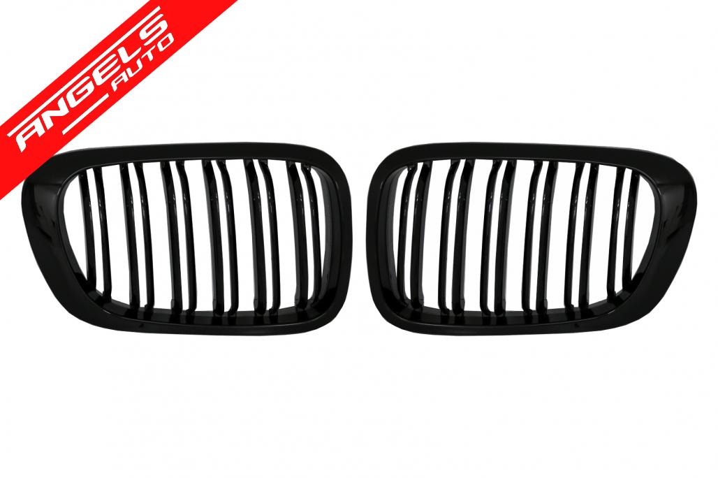 Grile Duble compatibile cu BMW Seria 3 E46 Coupe Cabrio (1999-2002) Negru Lucios - imagine 2