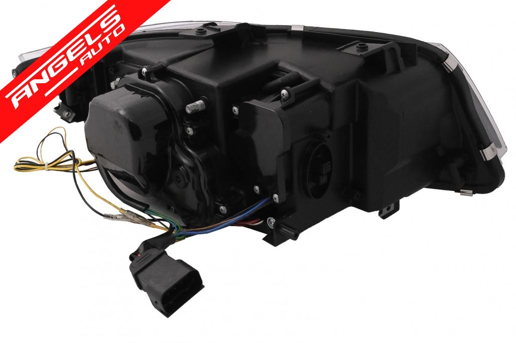 Faruri Xenon compatibile cu BMW Seria 3 E90 E91 (2008-2011) 3D ULed Angel Eyes Negru - imagine 7