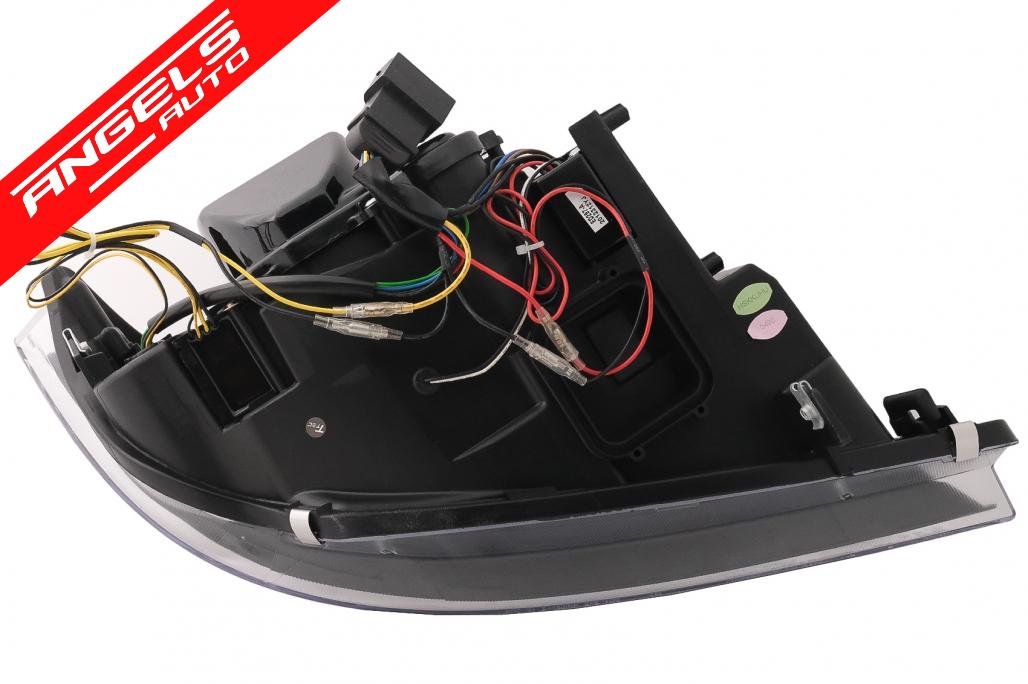Faruri Xenon compatibile cu BMW Seria 3 E90 E91 (2008-2011) 3D U-Led Angel Eyes Negru - imagine 12