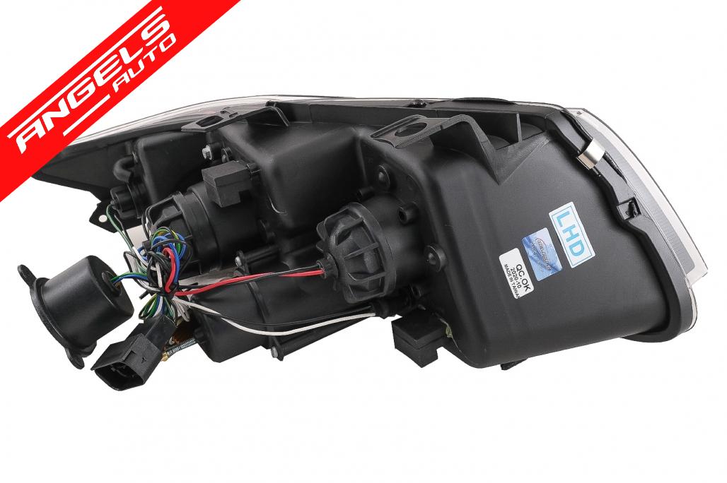 Faruri compatibile cu BMW Seria 3 E90 E91 (03.2005-08.2008) LHD Negru LED Angel Eyes - imagine 6