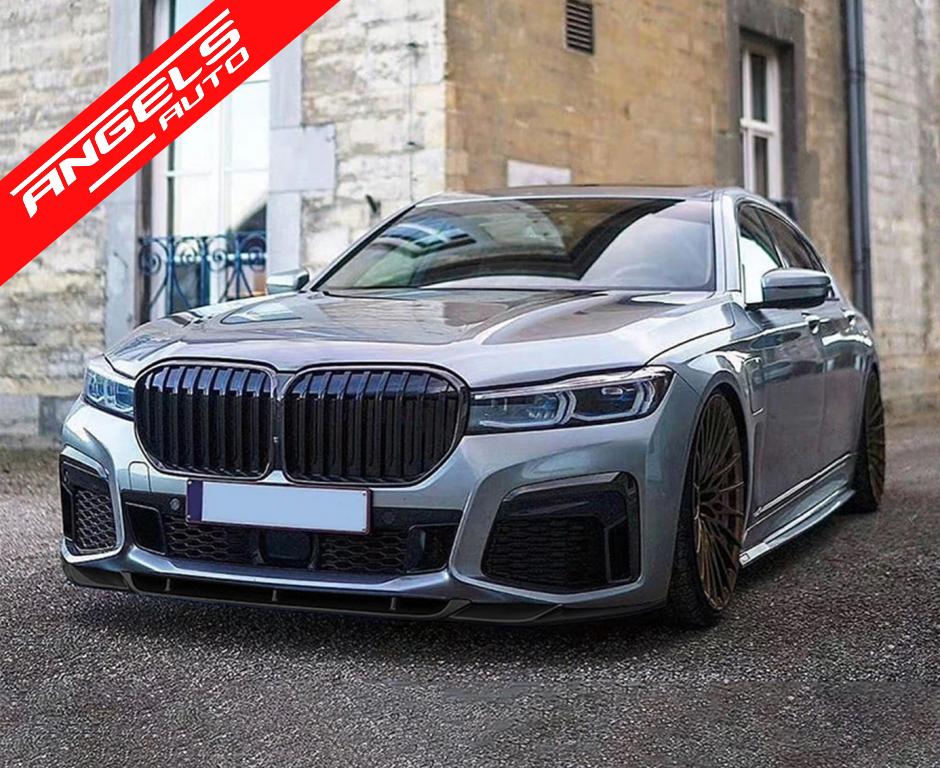 Prelungire Bara Fata compatibila cu BMW G11 G12 LCI M Sport 02.2019-UP Negru Lucios - imagine 8