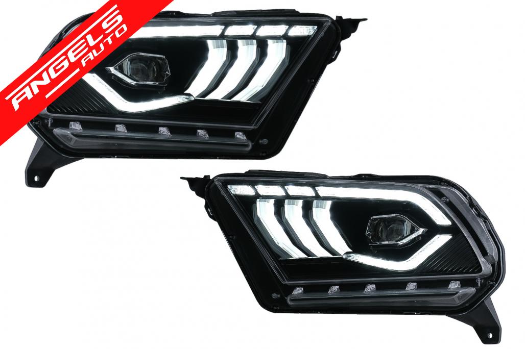Faruri Full LED compatibile cu Ford Mustang V (2010-2014) Semnal Dinamic Secvential