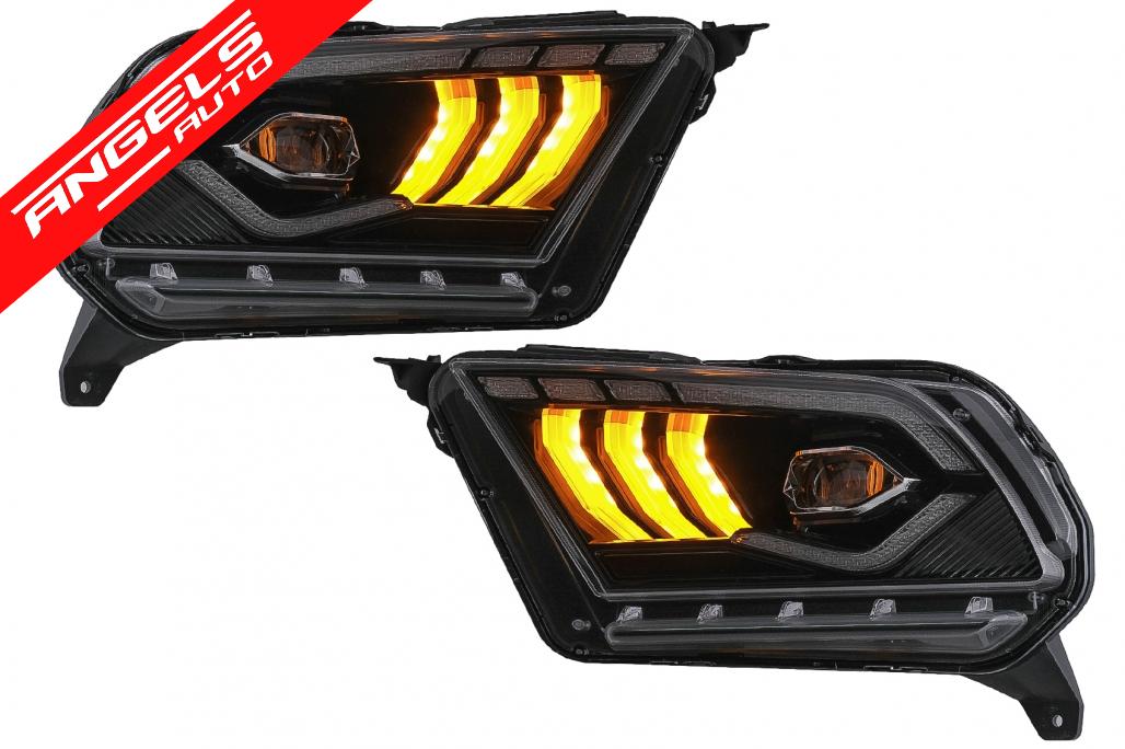 Faruri Full LED compatibile cu Ford Mustang V (2010-2014) Semnal Dinamic Secvential - imagine 2