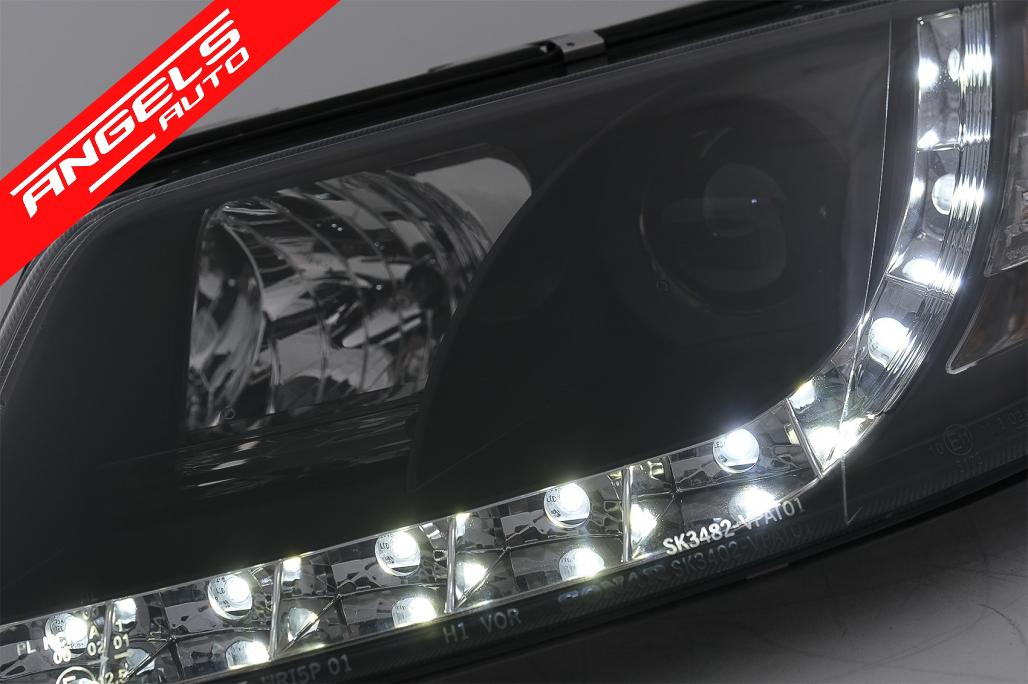 Faruri LED DRL compatibile cu VW Passat Sedan 3BG (2000-2005) Negru - imagine 3