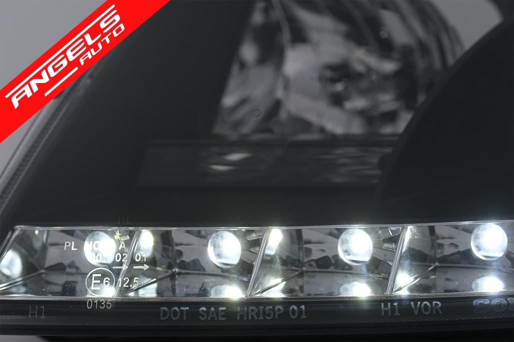Faruri LED DRL compatibile cu VW Passat Sedan 3BG (2000-2005) Negru - imagine 4