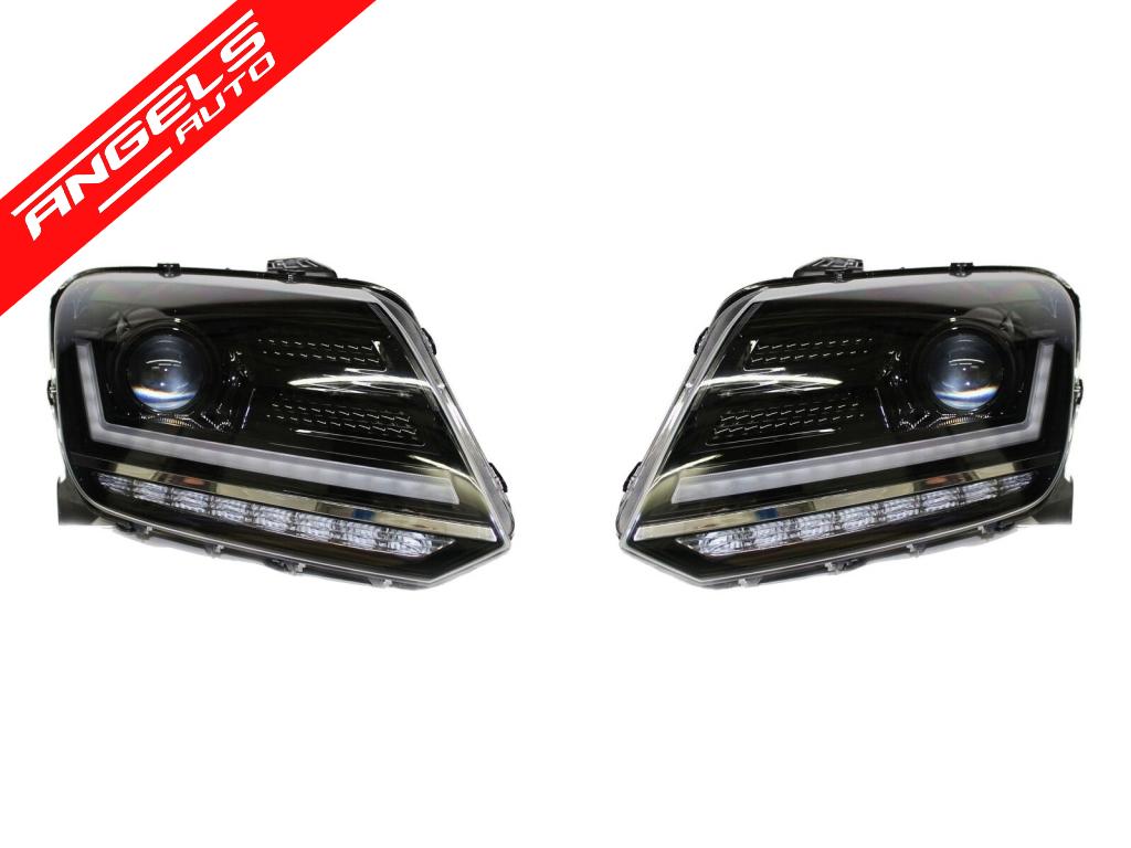 Faruri compatibile cu VW Amarok 2010-up Semnal Dinamic Secvential Negru LED DRL Osram