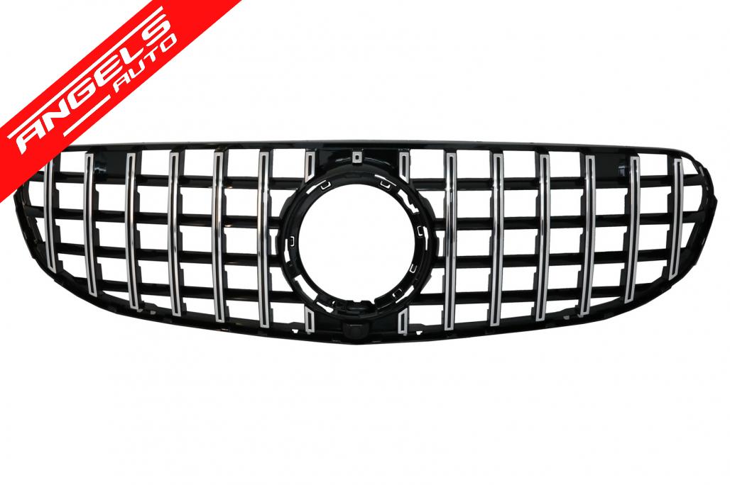 Grila compatibila cu Mercedes GLC X253 C253 (2020-Up) OffRoad GTR Design Negru-Crom - imagine 2
