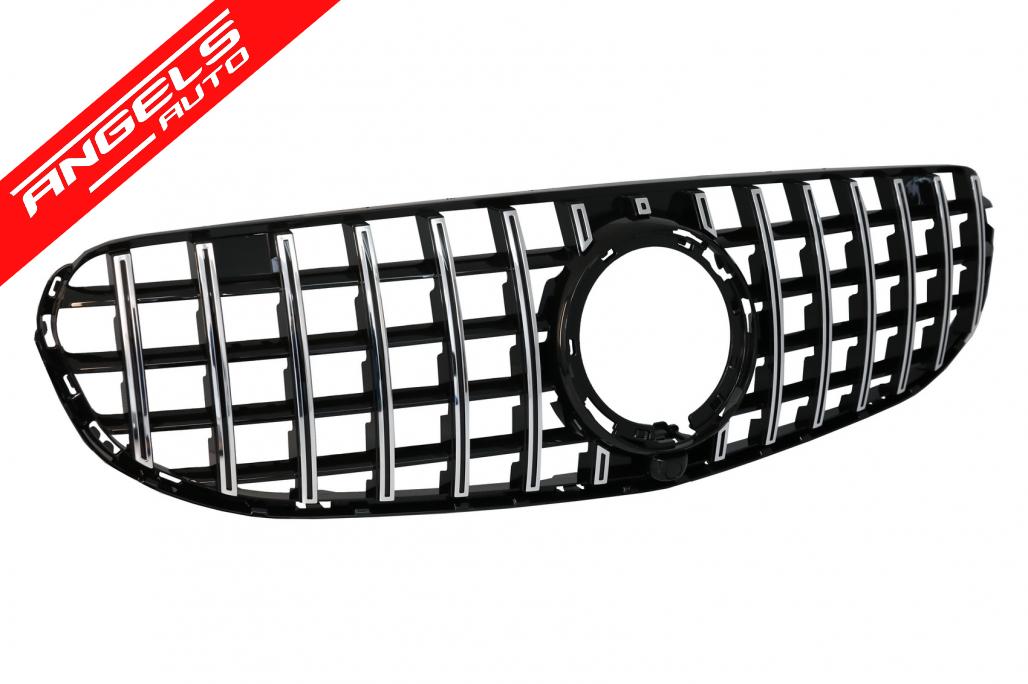 Grila compatibila cu Mercedes GLC X253 C253 (2020-Up) OffRoad GTR Design Negru-Crom - imagine 3