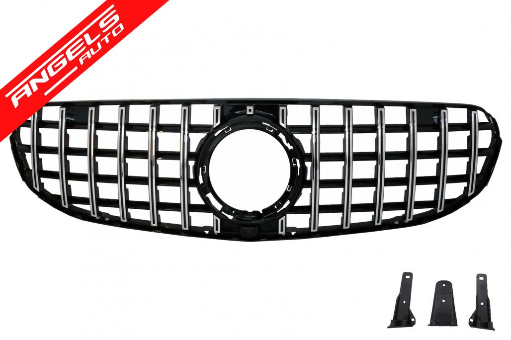Grila compatibila cu Mercedes GLC X253 C253 (2020-Up) OffRoad GTR Design Negru-Crom