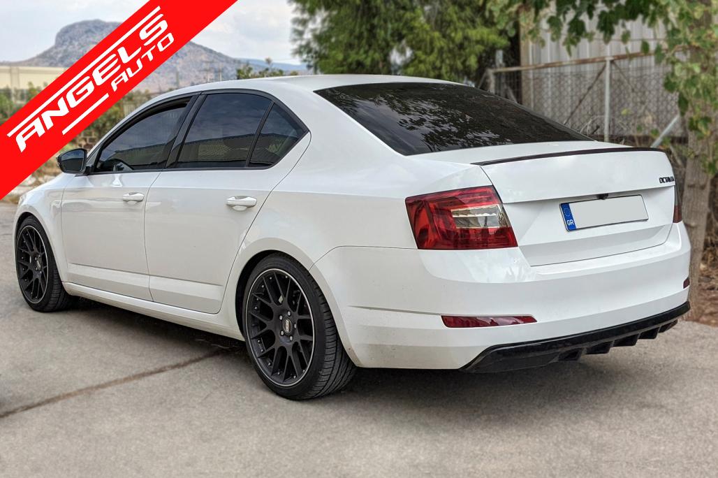 Difuzor Bara Spate compatibil cu Skoda Octavia Sedan Wagon (2013-2019) Negru Lucios - imagine 6