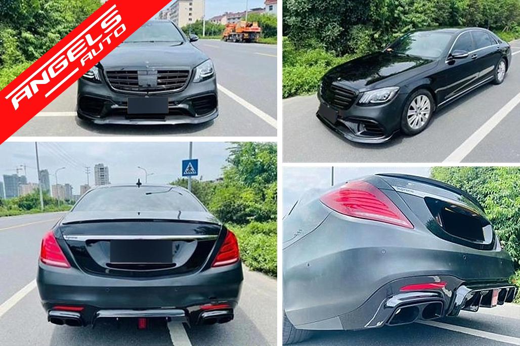 Pachet Aero compatibil cu Mercedes S-Class W222 Facelift S65 S63 (2017-2020) Sedan - imagine 8