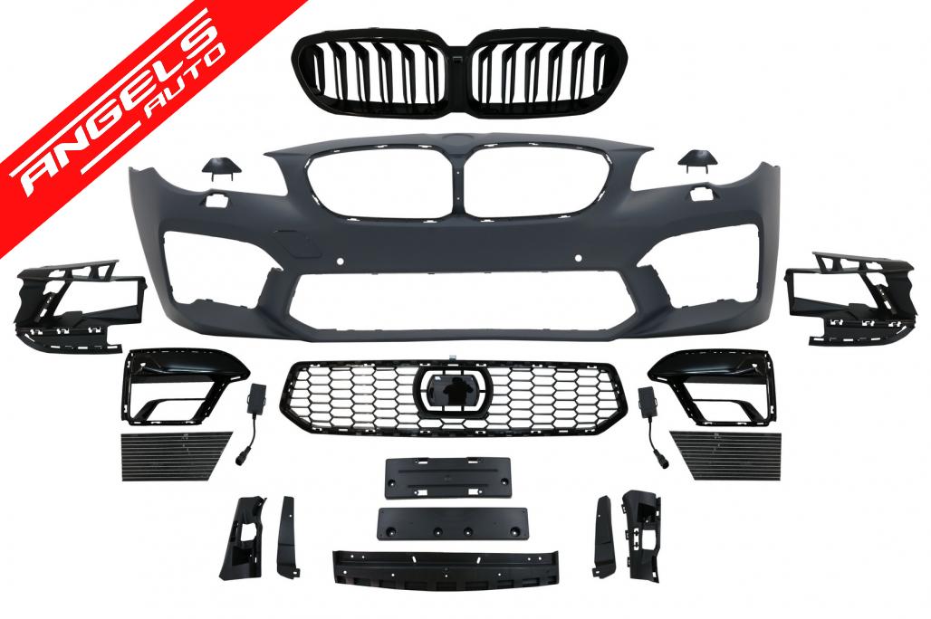 Bara Fata Grila Centrala compatibila cu BMW Seria 5 F10 F11 (11-17) M5 G30 2020 Look - imagine 6