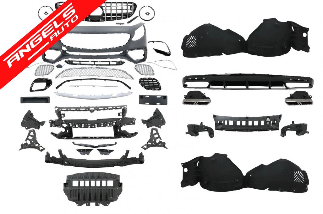 Pachet Exterior compatibil cu Mercedes S-Class C217 Sport Line (2015-2021) S63 Look - imagine 8