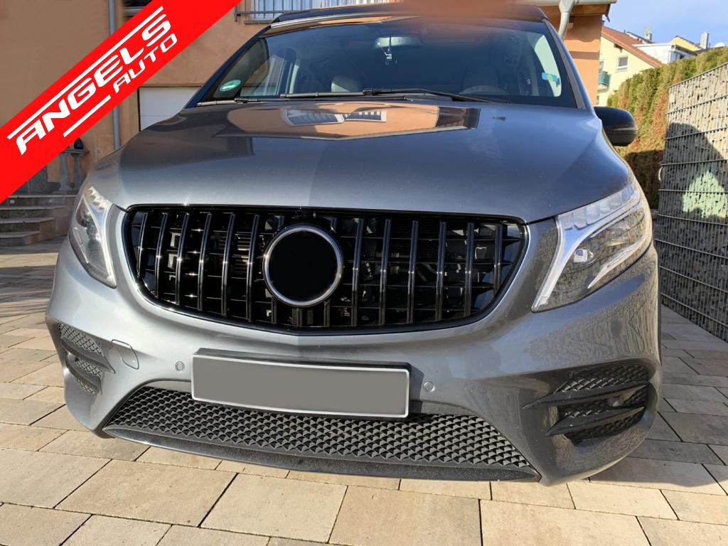 Grila Centrala compatibila cu Mercedes V-Class W447 2020-Up GT R Panamericana Design Negru - imagine 6