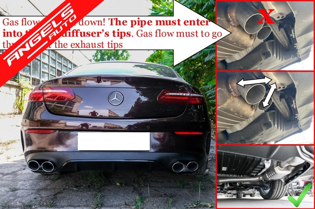 Bara Fata cu Difuzor Tobe compatibila cu Mercedes E-Class C238 A238 2016+ E63S Look - imagine 8