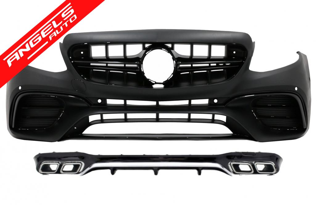 Bara Fata cu Difuzor Tobe Crom compatibila cu Mercedes E-Class W213 E63 Editie Negru