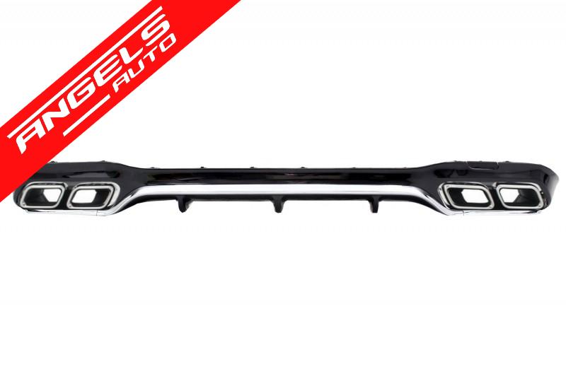 Bara Fata cu Difuzor Tobe Crom compatibila cu Mercedes E-Class W213 E63 Editie Negru - imagine 3