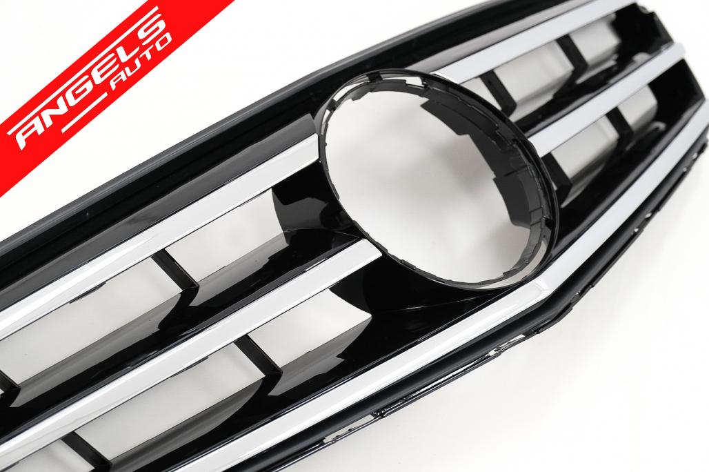 Grila fata compatibila cu Mercedes C-Class W204 S204 (2007-2014) Sport Negru Lucios - imagine 6