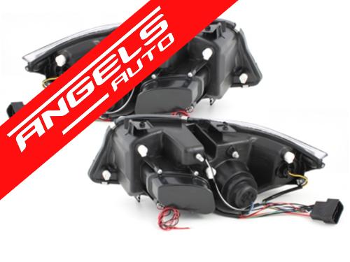 Faruri Angel Eyes compatibile cu BMW Seria 3 E90 2005-2008 Fundal Negru - imagine 2