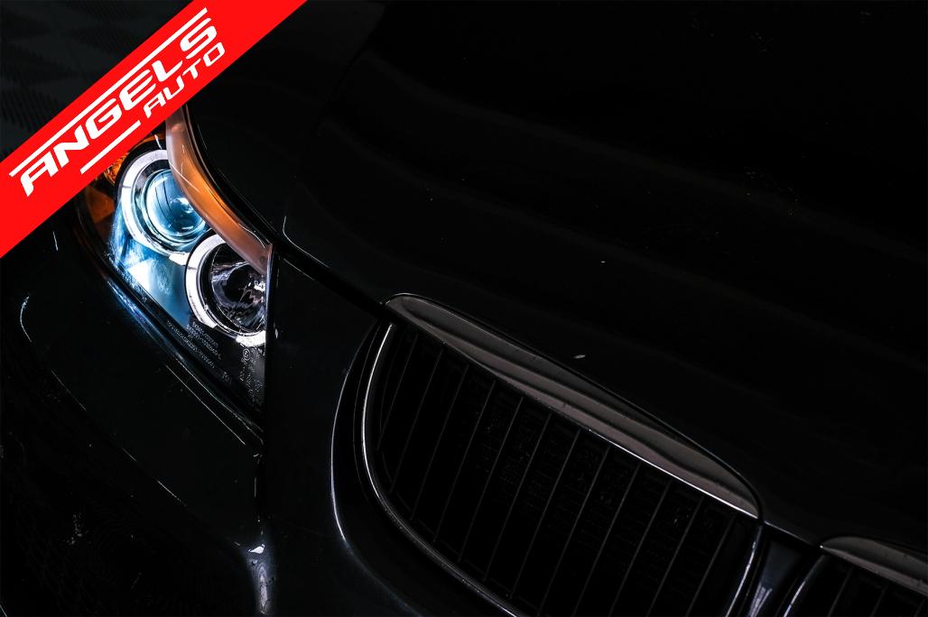 Faruri Angel Eyes compatibile cu BMW Seria 3 E90 2005-2008 Fundal Negru - imagine 6