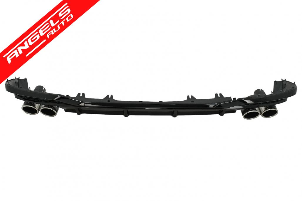 Difuzor Bara Spate compatibil cu Audi A5 F5 Facelift S-Line (2020-up) Negru Lucios - imagine 2