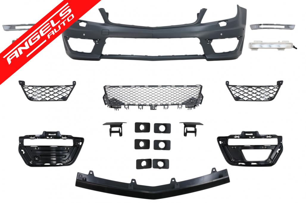 Pachet Exterior compatibil cu Mercedes C-Class W204 (2007-2015) Facelift C63 Design - imagine 6