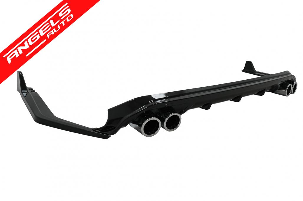 Difuzor Bara Spate cu Flapsuri compatibil cu Toyota Corolla (2019-Up) Negru Lucios (copiază) - imagine 4