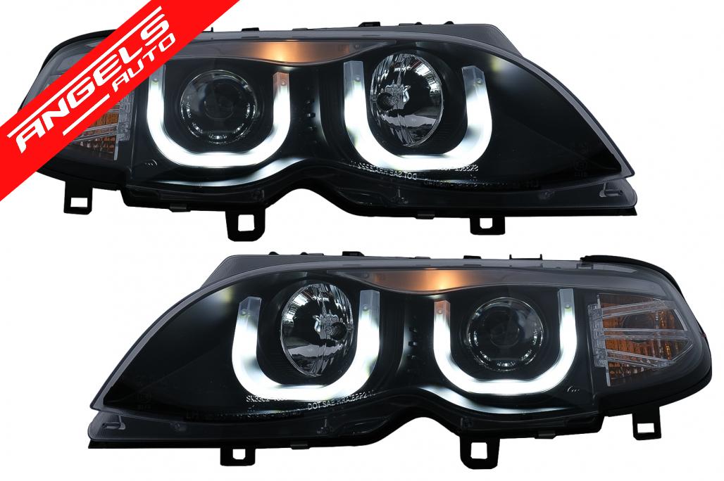 Faruri 3D U LED Angel Eyes compatibile cu BMW Seria 3 E46 Facelift (09.2001-03.2005) - imagine 2