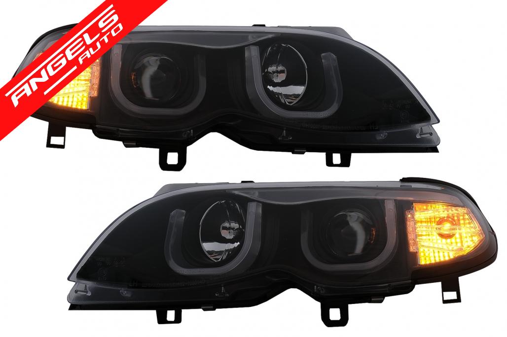 Faruri 3D U LED Angel Eyes compatibile cu BMW Seria 3 E46 Facelift (09.2001-03.2005) - imagine 5
